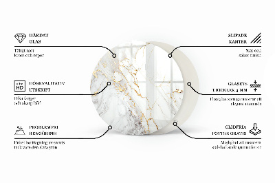Edzett üveglap Márvány textúra minta