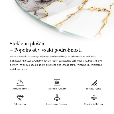 Edzett üveglap Márvány textúra minta