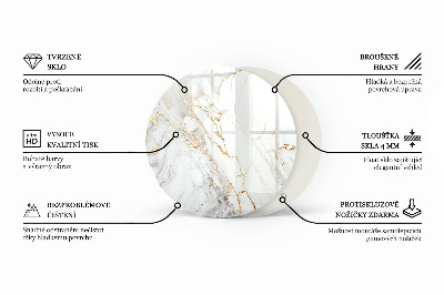 Edzett üveglap Elegáns márvány erekkel