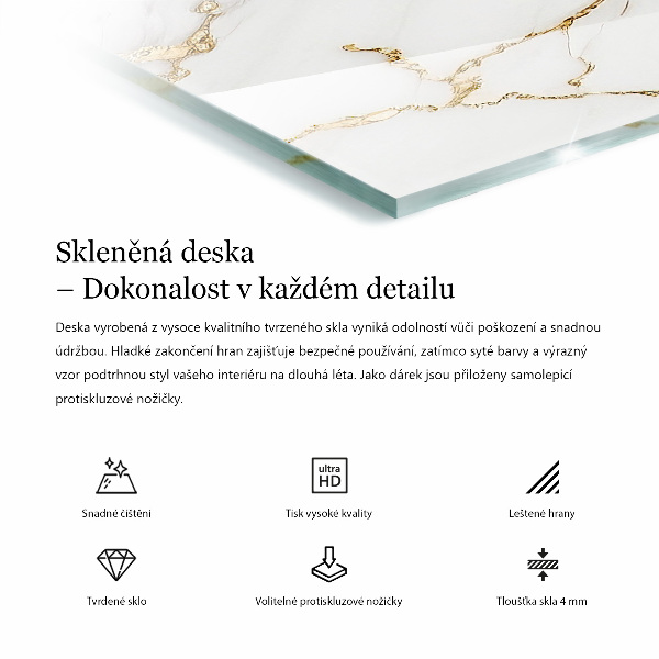 Téglalap alakú asztallap Márvány grafikai kompozíció