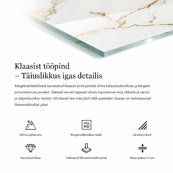 Téglalap alakú asztallap Márvány grafikai kompozíció