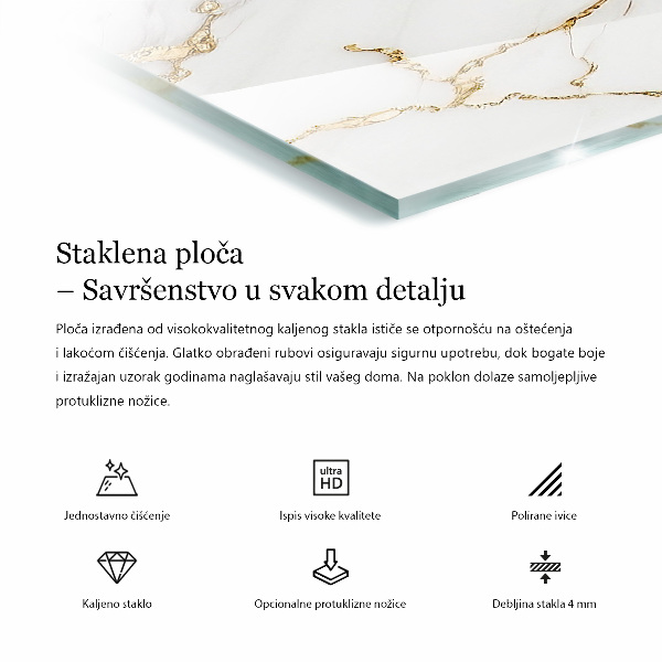 Téglalap alakú asztallap Márvány grafikai kompozíció