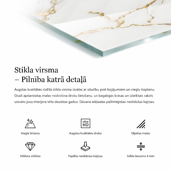 Téglalap alakú asztallap Márvány grafikai kompozíció