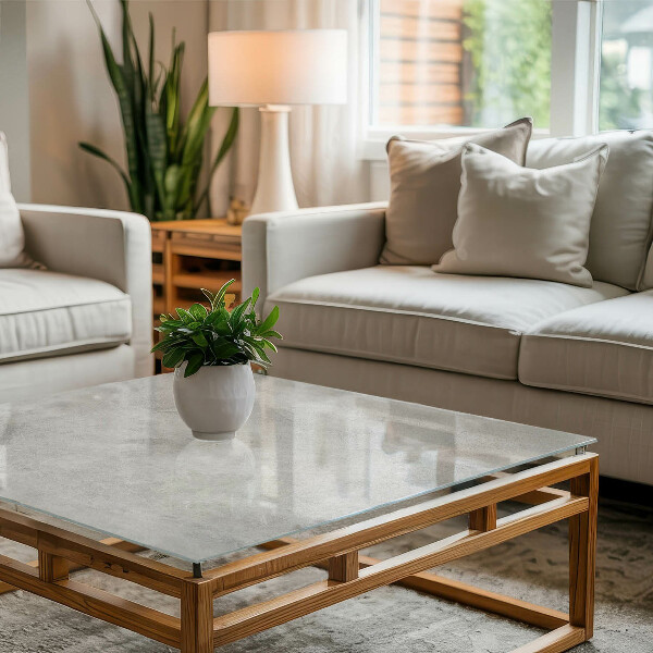 Téglalap alakú asztallap Karcolások a beton felületén