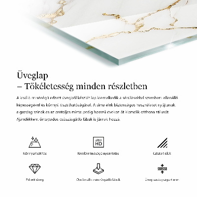 Téglalap alakú asztallap Finom márvány erek