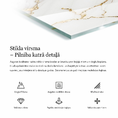 Téglalap alakú asztallap Finom márvány erek