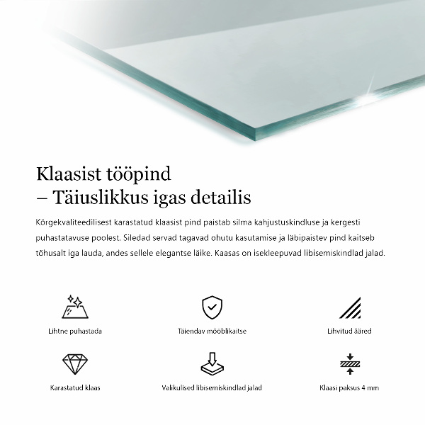 Átlátszó téglalap alakú edzett üveglap
