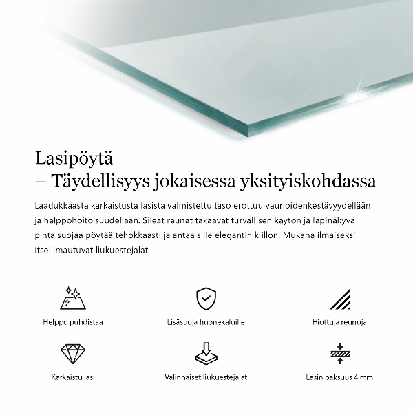Átlátszó téglalap alakú edzett üveglap