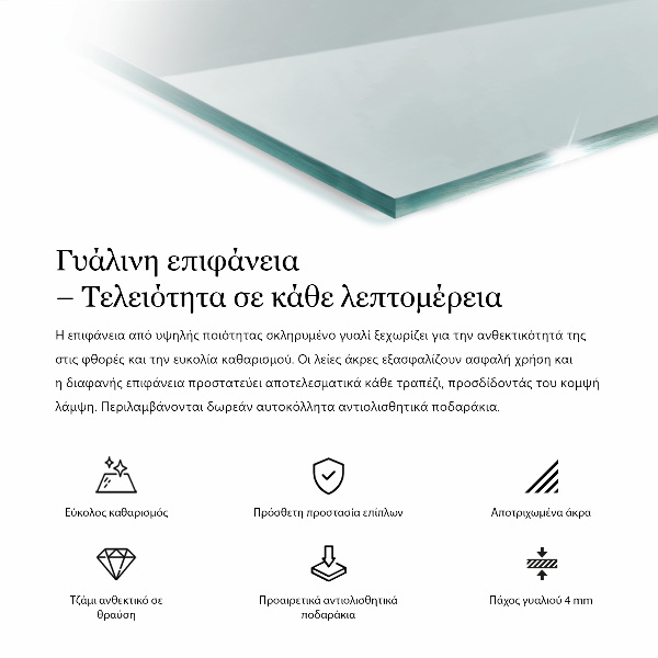 Átlátszó téglalap alakú edzett üveglap