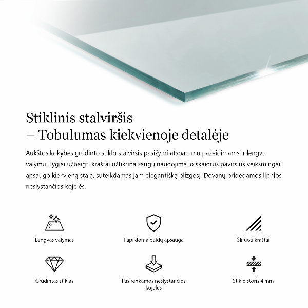 Átlátszó téglalap alakú edzett üveglap