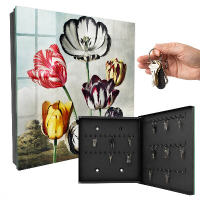 Kulcstartó doboz Retro tulipánok