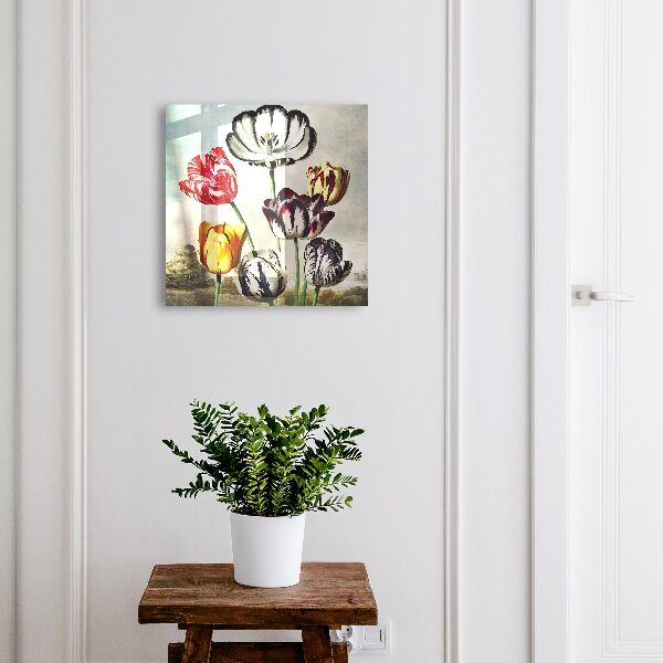 Kulcstartó doboz Retro tulipánok