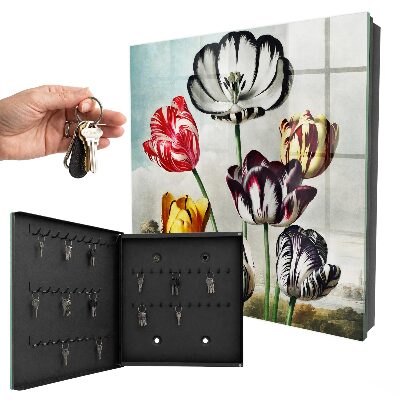 Kulcstartó doboz Retro tulipánok
