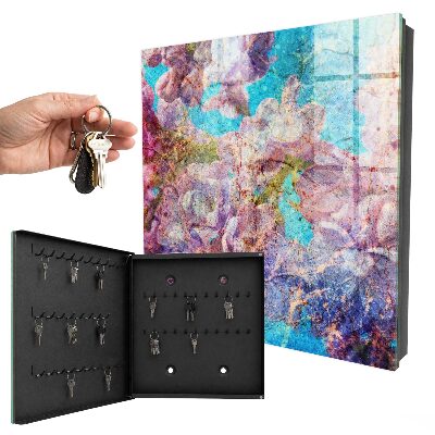 Modern kulcstartó szekrény Színes virágok