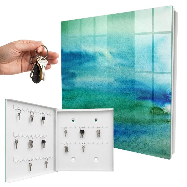 Modern kulcstartó szekrény Kék akvarell
