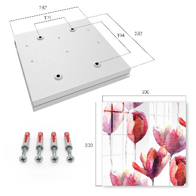 Kulcstartó doboz Akvarell tulipánok