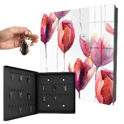 Kulcstartó doboz Akvarell tulipánok