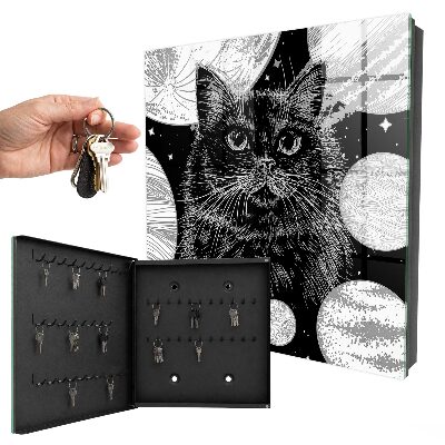 Modern kulcstartó szekrény Űrmacska
