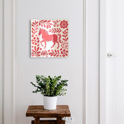 Kulcstartó doboz Népi illusztráció ló motívummal