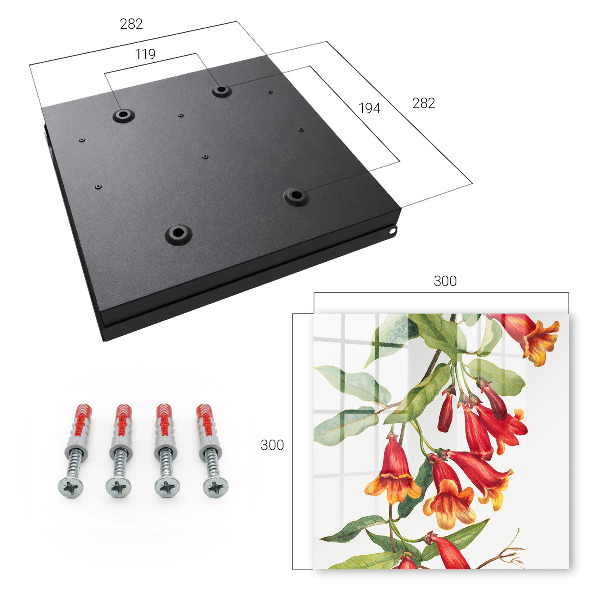 Modern kulcstartó szekrény Piros virágok