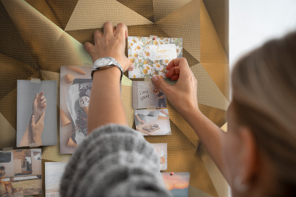 Nagyméretű parafatábla Geometriai minták barna árnyalatokban