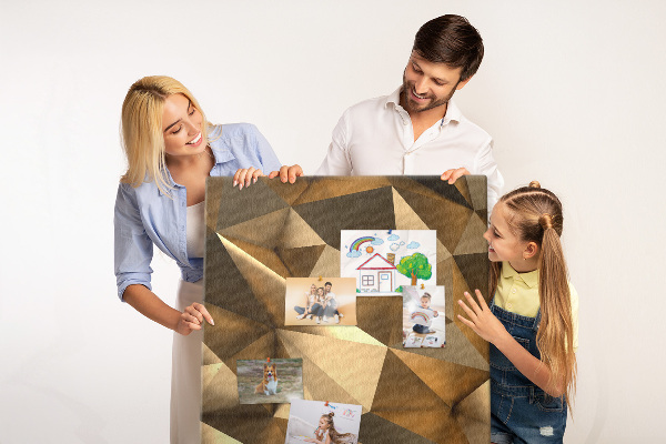 Nagyméretű parafatábla Geometriai minták barna árnyalatokban