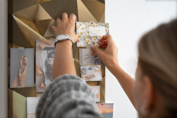 Nagyméretű parafatábla Geometriai minták barna árnyalatokban