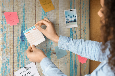 Fali parafa üzenőtábla Régi fa panel kék díszítéssel