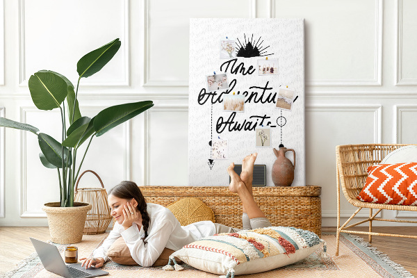 Fali parafa üzenőtábla Itt az ideje egy kalandnak egy inspiráló felirattal