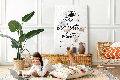 Fali parafa üzenőtábla Itt az ideje egy kalandnak egy inspiráló felirattal