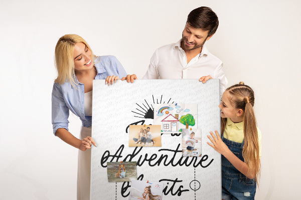 Fali parafa üzenőtábla Itt az ideje egy kalandnak egy inspiráló felirattal