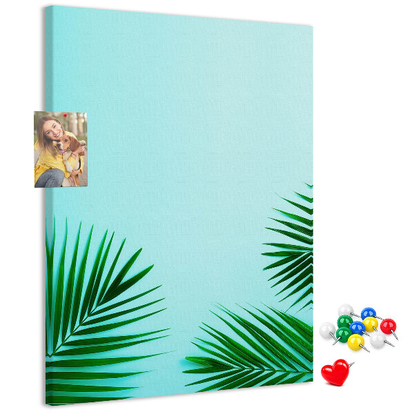 Parafa üzenőtábla Trópusi levelek kék háttérrel