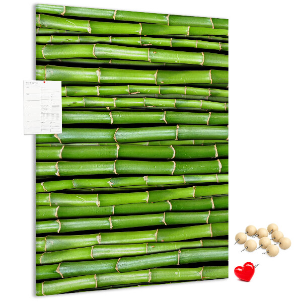 Nagyméretű parafatábla Zöld bambuszszárak harmonikus elrendezésben