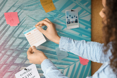 Nagyméretű parafatábla Trópusi pálmalevelek pasztell árnyalatokban