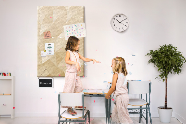 Parafa üzenőtábla Geometria bézs és barna árnyalatokban