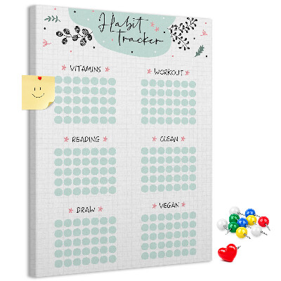 Fali parafa üzenőtábla Minimalista szokáskövetés