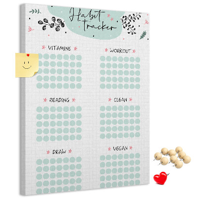 Fali parafa üzenőtábla Minimalista szokáskövetés