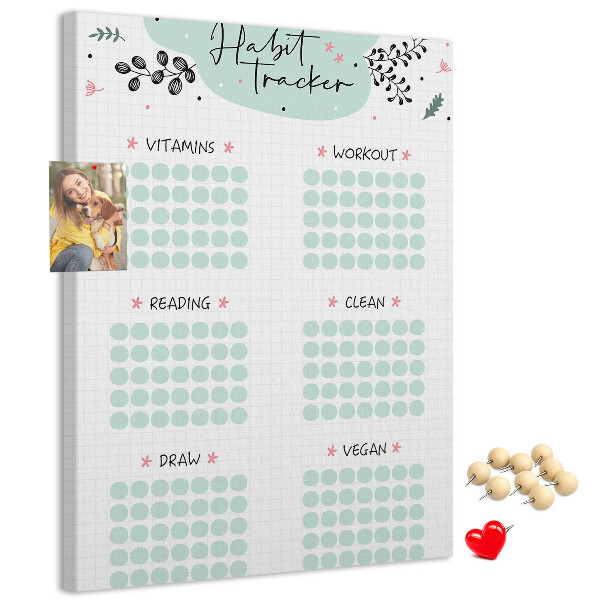 Fali parafa üzenőtábla Minimalista szokáskövetés