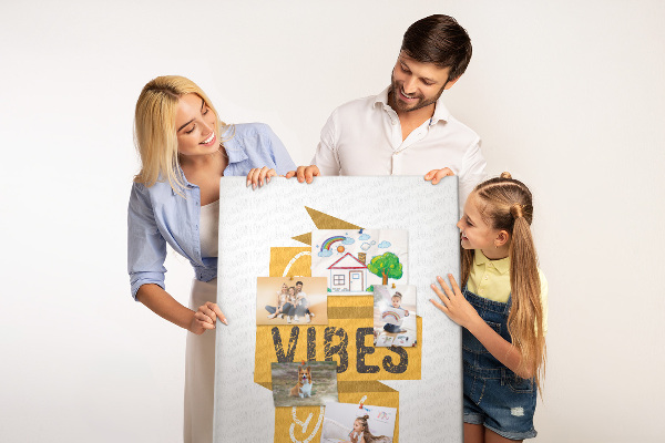 Fali parafa üzenőtábla Pozitív hangulatok stílusos grafikában