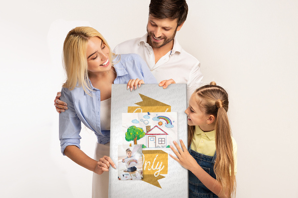 Fali parafa üzenőtábla Pozitív hangulatok stílusos grafikában