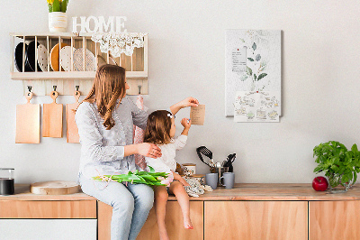 Nagyméretű parafatábla Finom levelek zöld árnyalatokban