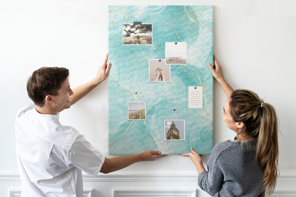 Parafa üzenőtábla Finom kék hullámok arany díszítéssel