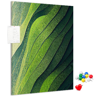 Nagyméretű parafatábla Zöld levelek hullámai finom árnyalatokban