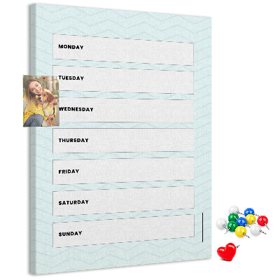 Parafa üzenőtábla Heti terv geometrikus mintázatban