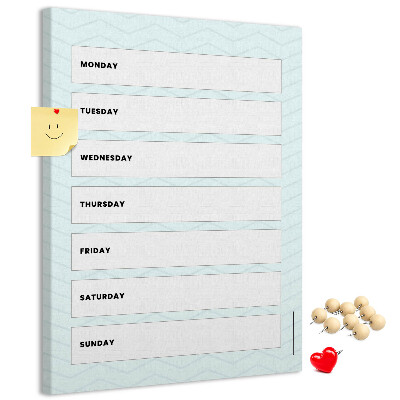 Parafa üzenőtábla Heti terv geometrikus mintázatban