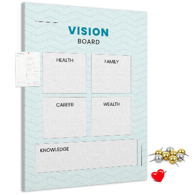 Fali parafa üzenőtábla Víziótábla négy célkategóriával