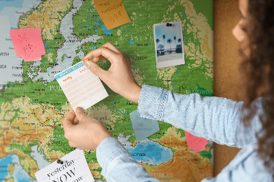 Nagy parafatábla Európa térképe földrajzi jelzésekkel.