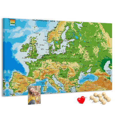 Nagy parafatábla Európa térképe földrajzi jelzésekkel.