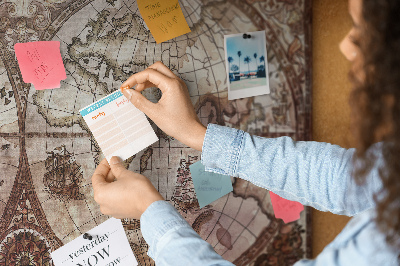 Nagy parafatábla Régi világtérkép tengerészeti motívumokkal