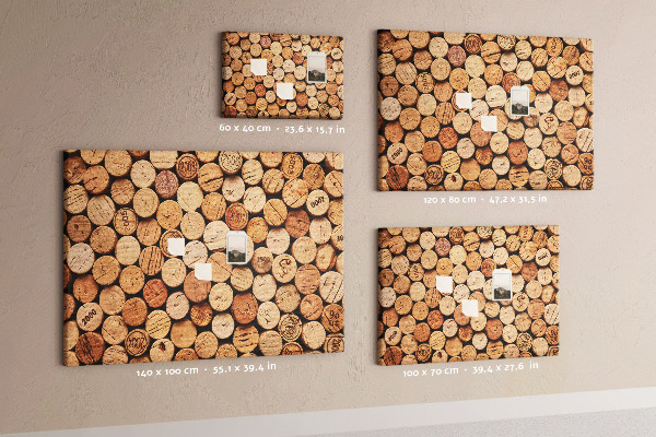 Nagy parafatábla Természetes dugók különböző árnyalatokban.